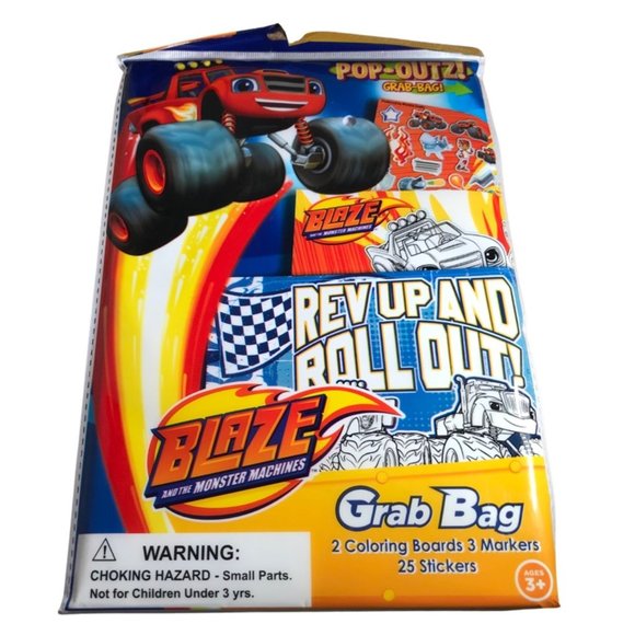 NICKELODEON 2016 BLAZE MONSTER TRUCKS BUSY GRAB BAG ROAD TRIP - Picture 1 of 3